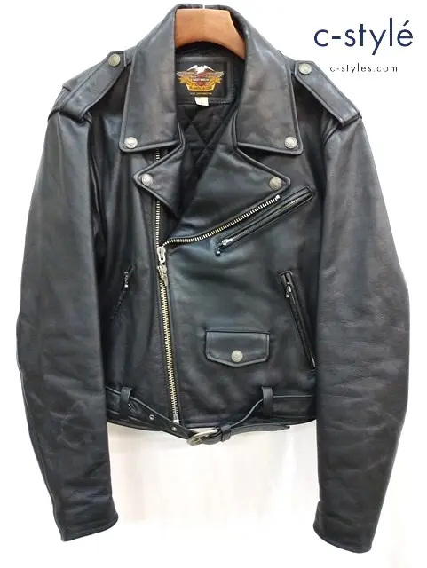 Harler Davidson ハーレーダビッドソン ダブルライダース L ブラック 40180 牛革