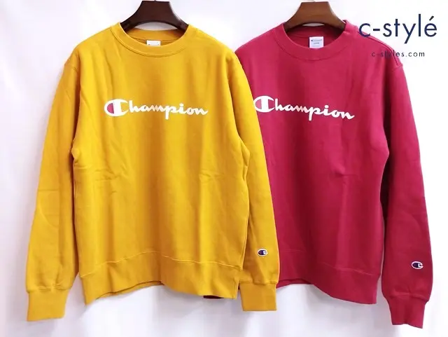 Champion チャンピオン トレーナー スウェット クルーネック L イエロー レッド