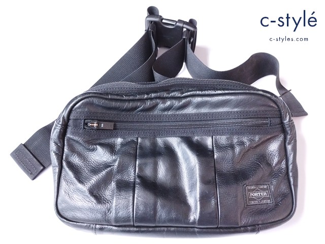 PORTER ポーター ウエストバッグ ブラック ALOOF WAIST BAG