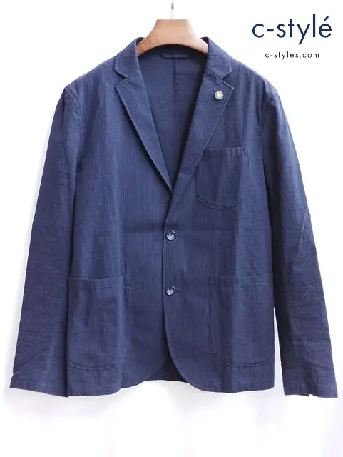 GIANNETTO ジャンネット ジャケット 50 ネイビー 綿100％ イタリア製