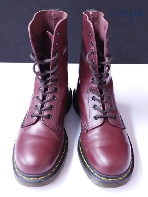 Dr.Martens ドクターマーチン 10ホールブーツ UK7 レッド系 1490 シューズ 靴