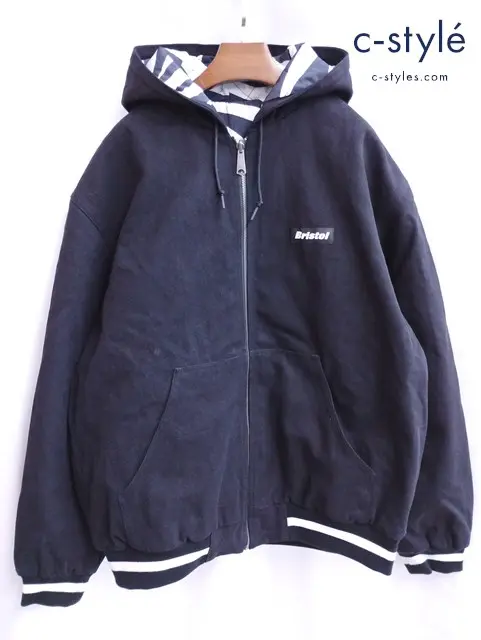 F.C.Real Bristol エフシーリアルブリストル フードロゴチームジャケット XL ブラック FCRB-232033
