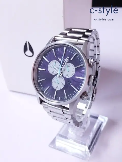 NIXON ニクソン 腕時計 シルバー×パープル クォーツ SENTRY CHRONO PURPLE A386 230