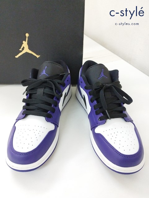 NIKE ナイキ スニーカー 27cm ホワイト×パープル AIR JORDAN 1 LOW COURT PURPLE 553558-500
