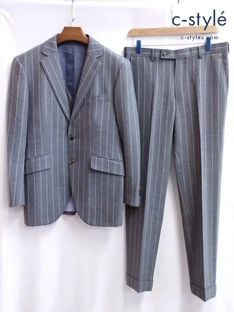 Ermenegildo Zegna エルメネジルドゼニア 3ピース オーダースーツ グレー ストライプ