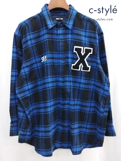 WIND AND SEA × GOD SELECTION XXX バッファローチェックシャツ L ブルー系 XXX-21A-05