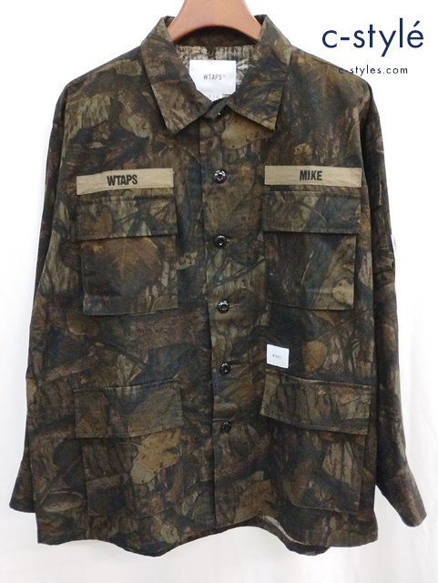 WTAPS ダブルタップス ロングスリーブ シャツ 02 Jマルチカラー カモ柄 192WVDT-SHM01S