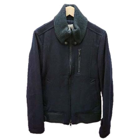 abx(エービーエックス) ジップアップ リブカラー 長袖 ジャケット ネイビー