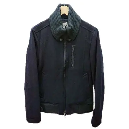 abx(エービーエックス) ジップアップ リブカラー 長袖 ジャケット ネイビー