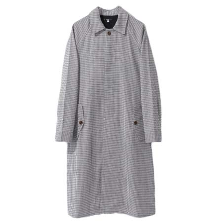 act’m(アクトム) ガンクラブチェック ビッグシルエットバルカラーコート