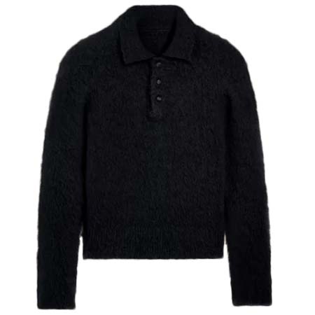 ami paris(アミパリス) アルパカ モヘア ブラッシュド ポロ モヘア＆アルパカ ブラッシュド ニット ポロ