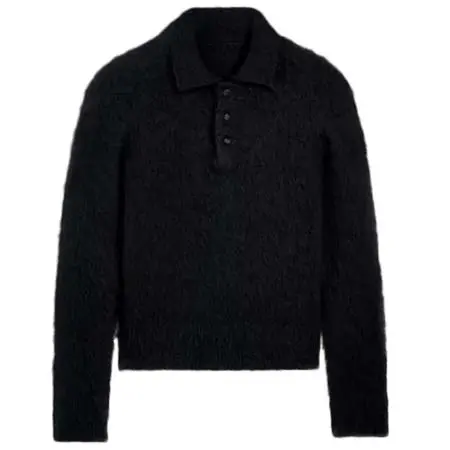 ami paris(アミパリス) アルパカ モヘア ブラッシュド ポロ モヘア＆アルパカ ブラッシュド ニット ポロ