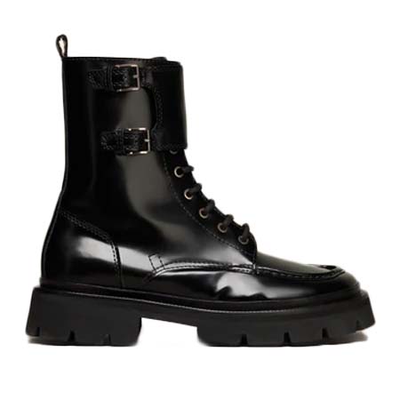 ami paris(アミパリス) レースアップ ダブルストラップ ブーツ