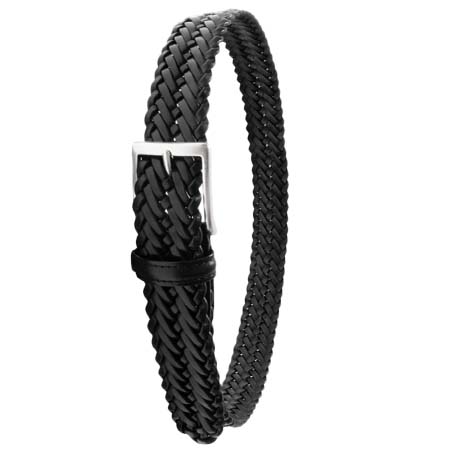 Anderson’s(アンダーソンズ) メッシュ レザー ベルト ブラック