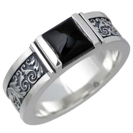AQUA FORTIS(アクアフォーティス) シルバー リング 指輪 メンズ オニキス クラシカルデザイン 13～21号