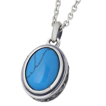 AQUA FORTIS(アクアフォーティス) シルバー ネックレス メンズ ターコイズ アラベスク