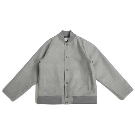 ATHA(アタ) ダブルメルトン スタジアムジャケット グレー フリーサイズ DOUBLE MELTON STADIUM JACKET GRAY