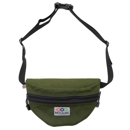 BATTLE LAKE(バトルレイク) ”WAIST POUCH DOUBLE ZIPPER” (OLIVE)