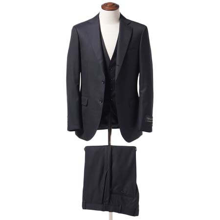 BEAMS HEART(ビームスハート) ハイグレード ネイビー ソリッド 3ピーススーツ24FW