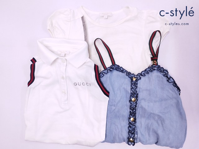 GUCCI グッチ ワンピース 半袖シャツ 4 5 イタリア製 キッズ 女の子 計3点