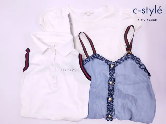 GUCCI グッチ ワンピース 半袖シャツ 4 5 イタリア製 キッズ 女の子 計3点