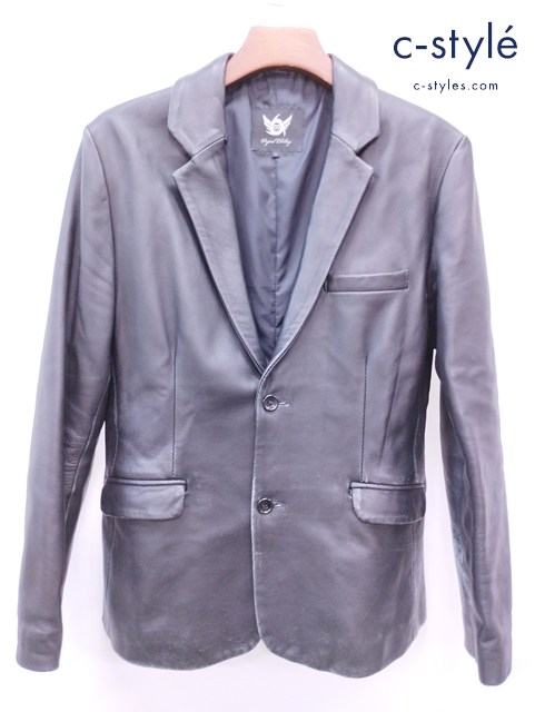 666 トリプルシックス 2Bレザーテーラードジャケット ブラック L レザーウェア