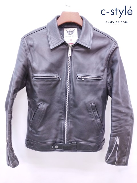 666 LEATHER WEAR トリプルシックスレザーウェア シングルライダースジャケット ブラック 38