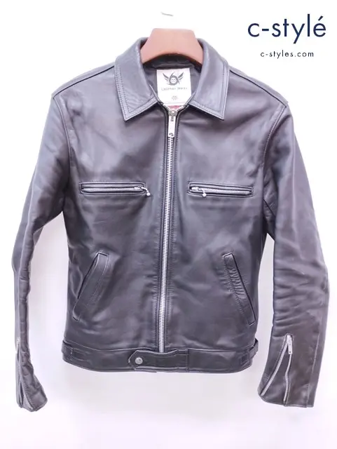 666 LEATHER WEAR トリプルシックスレザーウェア シングルライダースジャケット ブラック 38
