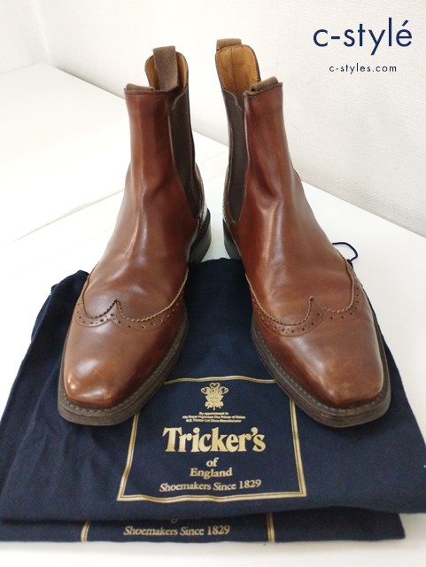 Tricker’s×Paul Smith トリッカーズ×ポールスミス ウィングチップサイドゴアブーツ 9・1/2 ブラウン M7223