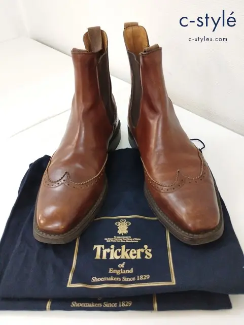 Tricker’s×Paul Smith トリッカーズ×ポールスミス ウィングチップサイドゴアブーツ 9・1/2 ブラウン M7223