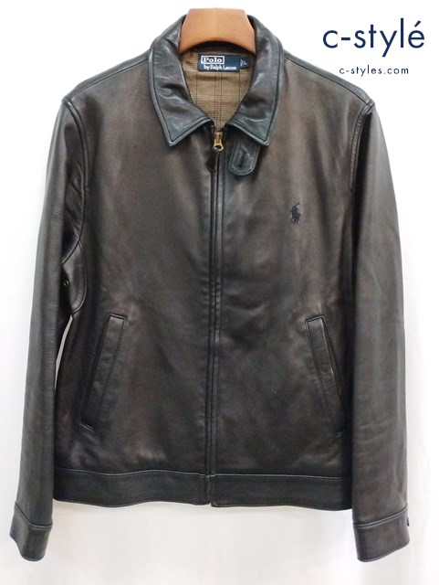 Polo by Ralph Lauren ラム革ジャケット L ブラック Lumb Leather Jacket JR-RL-KA0810