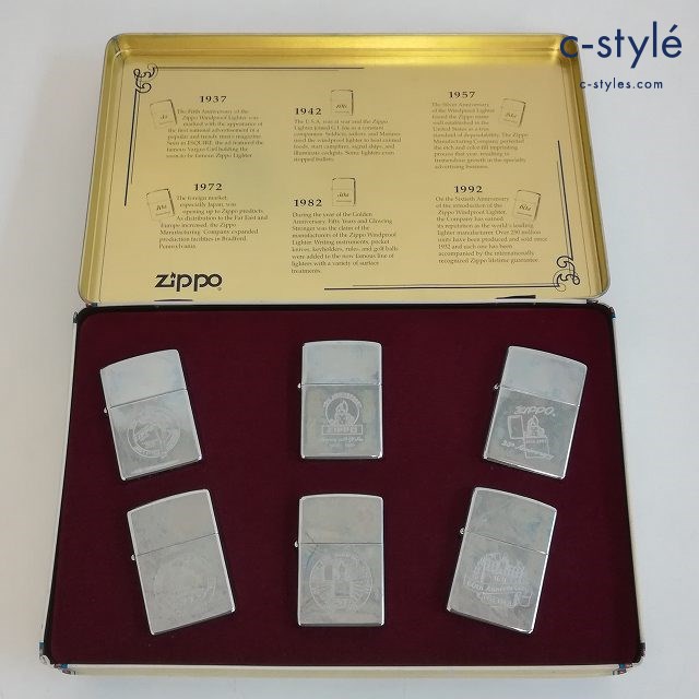 ZIPPO ジッポー オイルライター Anniversary Series 1932-1992 Collectors’ Edition 6点set 缶ケース付