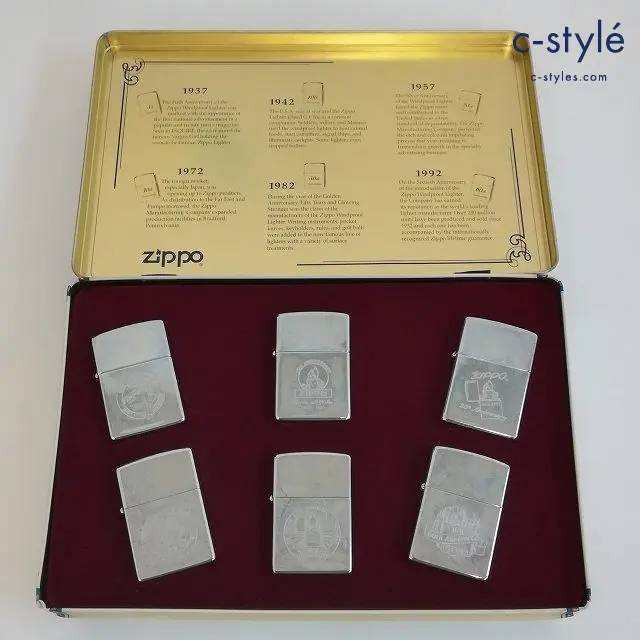 ZIPPO ジッポー オイルライター Anniversary Series 1932-1992 Collectors’ Edition 6点set 缶ケース付