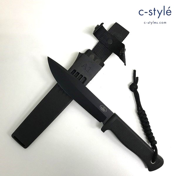 FALLKNIVEN ファルクニーベン シースナイフ A1 LAM.VG10 ブラック 鞘付き 全長:約28.1cm 刃渡:約15.4cm