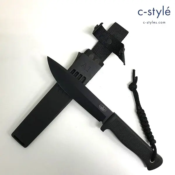 FALLKNIVEN ファルクニーベン シースナイフ A1 LAM.VG10 ブラック 鞘付き 全長:約28.1cm 刃渡:約15.4cm