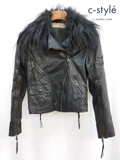 Share Spirit シェアースピリット ライダースジャケット 36 ブラック FA507 レディース