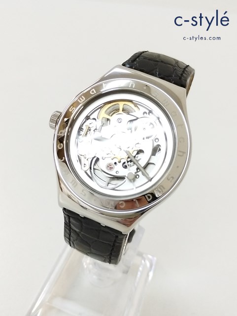 SWATCH スウォッチ 腕時計 シルバー×ブラック 自動巻き IRONY YAS100D