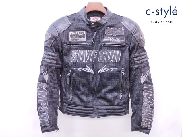 SIMPSON シンプソン ライダースメッシュジャケット M ブラック SJ-8116SP-G