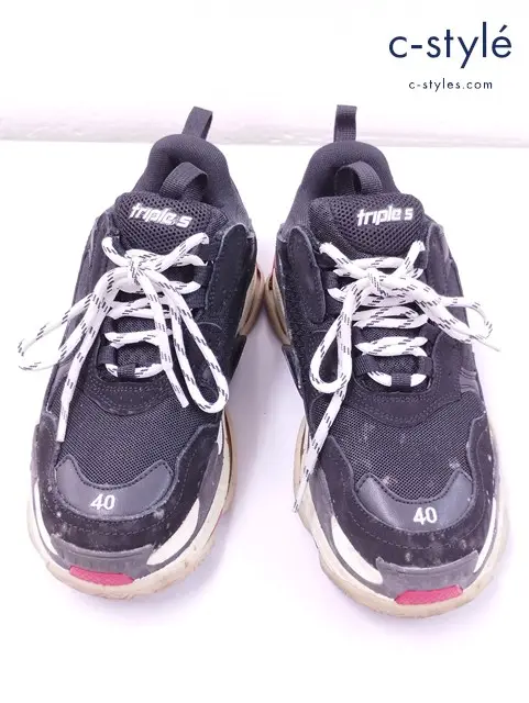 BALENCIAGA バレンシアガ 40 ブラック TRIPLE S スニーカー