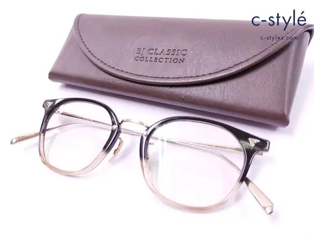 BJ Classic ビージェイクラシック メガネ 48□21-148 マルチカラー×ゴールド COM-563 NT