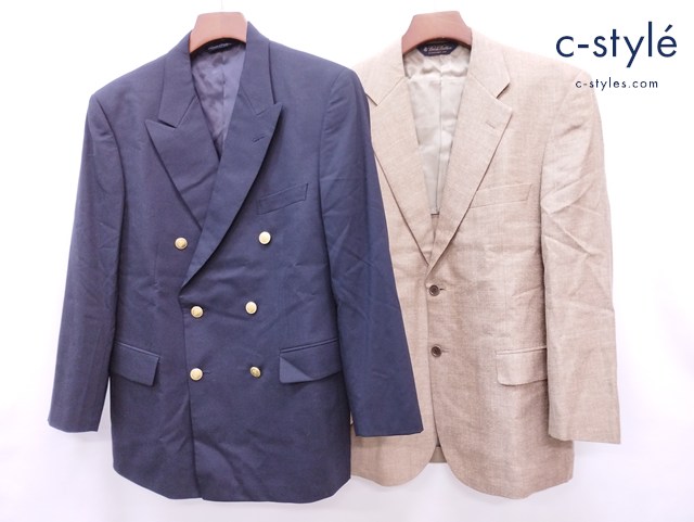 Brooks Brothers ブルックスブラザーズ ダブルブレザー 2Bジャケット 39SHT ネイビー ベージュ系
