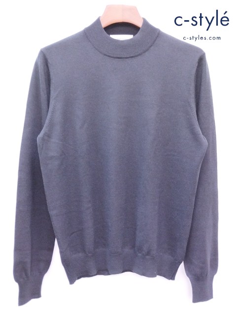 GRAN SASSO グランサッソ モックネックニット 48 ブラック 12ゲージ ウール100％