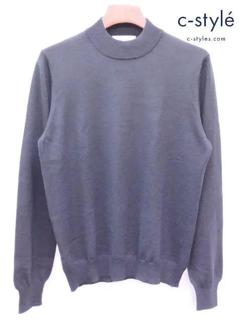 GRAN SASSO グランサッソ モックネックニット 48 ブラック 12ゲージ ウール100％