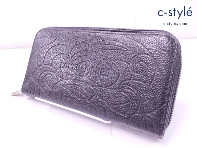 LONE ONES ロンワンズ 長財布 ブラック レナードカムホート ラウンドファスナーロングウォレット