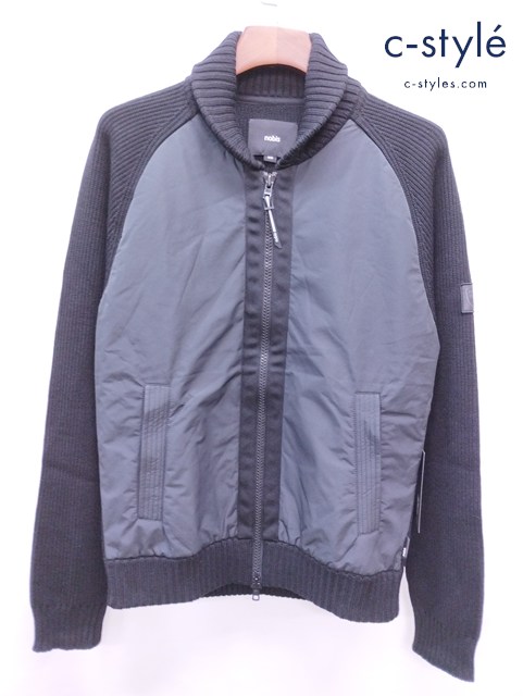 nobis ノビス ジャケット M/M ブラック THALE Shawl Collar Sweater ブルゾン ダブルジップ