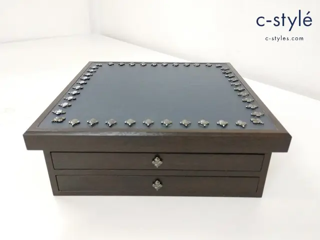 PatrickCox パトリックコックス COLLECTION WOOD BOX ネイビー 木製 アクセサリーボックス