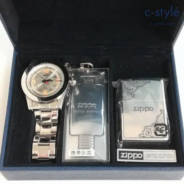 ZIPPO ジッポー オイルライター LIMITED EDITION ZIPPO シルバー 2005 携帯灰皿 クォーツ 腕時計
