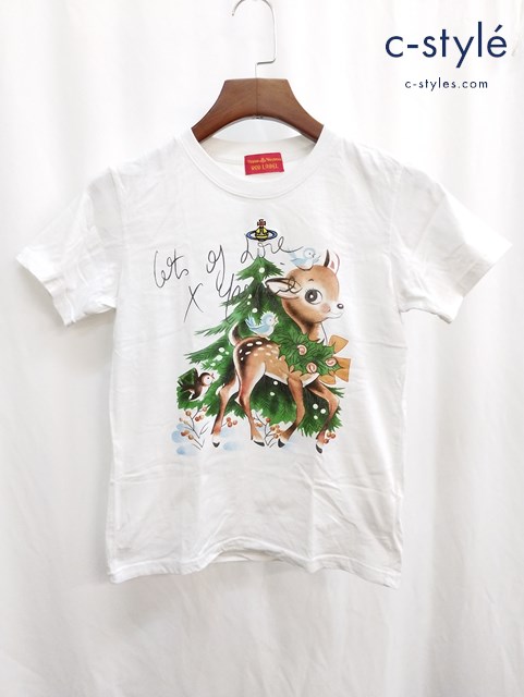 Vivienne Westwood RED LABEL Tシャツ ホワイト 半袖 バンビ クリスマス イタリア製 レディース
