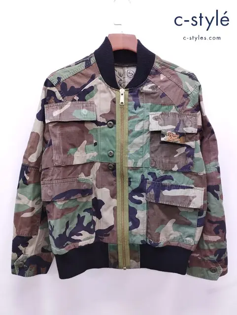 DENHAM×ATELIER RESERVE BOMBER CAMO JKT S マルチカラー 29190-3-20999 カモ柄 ジップアップ