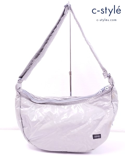 PORTER GIRL ポーター ショルダーバッグ グレー エナメル生地